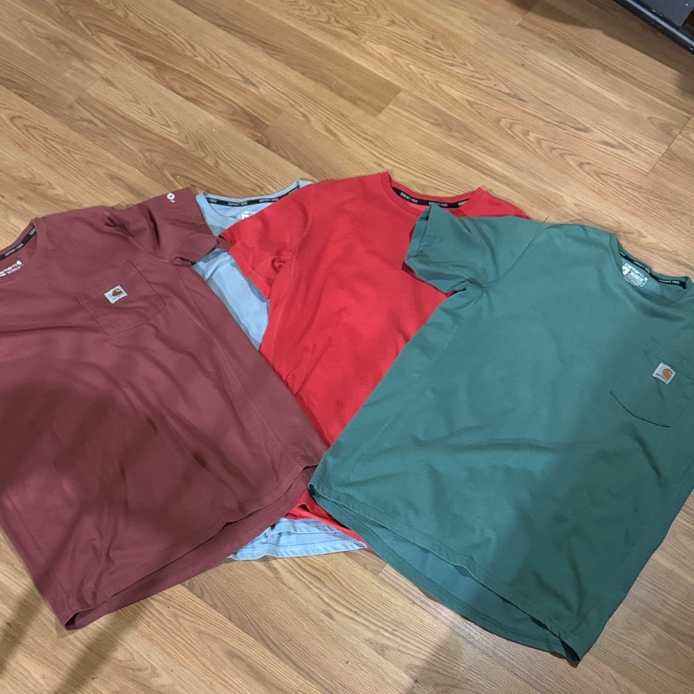 Carhartt Men's Short Sleeve T-Shirts - Red, Green, Brown